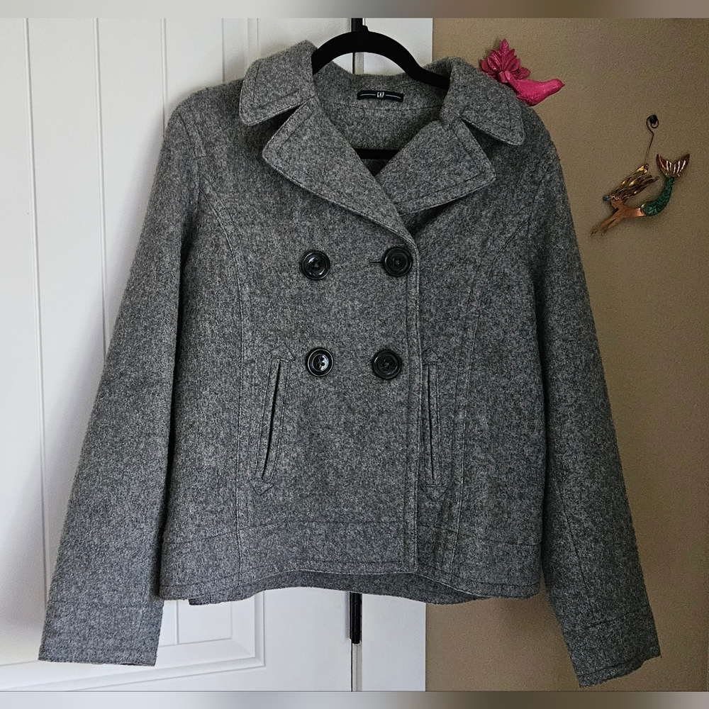Gray Double-Breasted Women's Coat